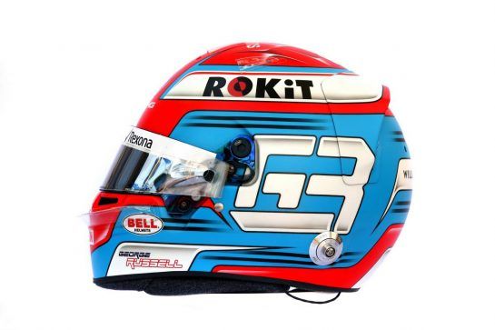 The helmet of George Russell (GBR) Williams Racing.
14.03.2019. Formula 1 World Championship, Rd 1, Australian Grand Prix, Albert Park, Melbourne, Australia, Preparation Day.
- www.xpbimages.com, EMail: requests@xpbimages.com - copy of publication required for printed pictures. Every used picture is fee-liable. © Copyright: Batchelor / XPB Images
