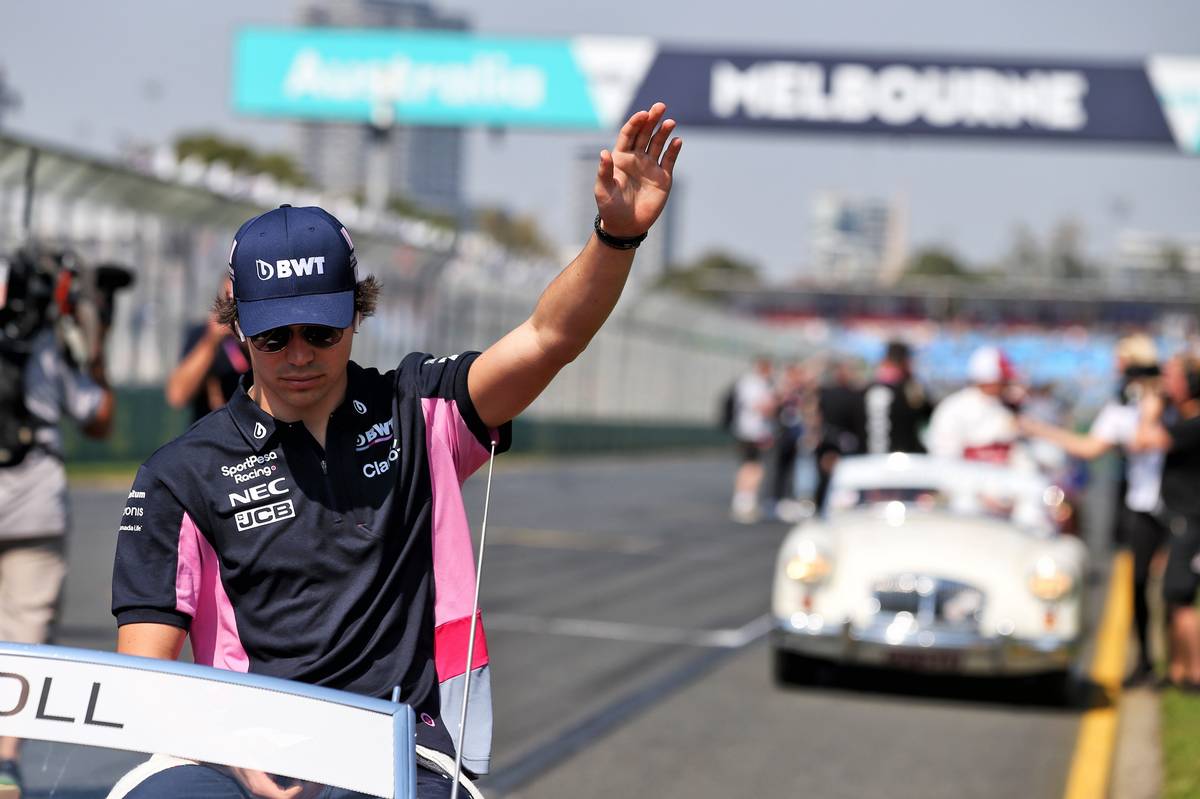 Lance Stroll (CDN) Racing Point F1 Team on the drivers parade.