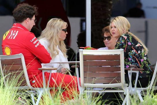 Corinna Schumacher (GER) and Mattia Binotto (ITA) Ferrari Team Principal 
29.03.2019. Formula 1 World Championship, Rd 2, Bahrain Grand Prix, Sakhir, Bahrain, Practice Day
- www.xpbimages.com, EMail: requests@xpbimages.com - copy of publication required for printed pictures. Every used picture is fee-liable. © Copyright: Charniaux / XPB Images