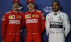 Pole for Charles Leclerc (MON) Ferrari SF90, 2nd for Sebastian Vettel (GER) Ferrari and 3rd for Lewis Hamilton (GBR) Mercedes AMG F1.