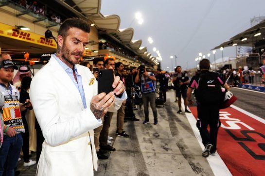 David Beckham (GBR) Former Football Player.
31.03.2019. Formula 1 World Championship, Rd 2, Bahrain Grand Prix, Sakhir, Bahrain, Race Day.
- www.xpbimages.com, EMail: requests@xpbimages.com - copy of publication required for printed pictures. Every used picture is fee-liable. © Copyright: Bearne / XPB Images