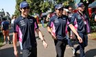 Lance Stroll (CDN) Racing Point F1 Team with Sergio Perez (MEX) Racing Point F1 Team.