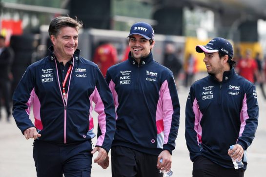(L to R): Andy Stevenson (GBR) Racing Point F1 Team Manager with Lance Stroll (CDN) Racing Point F1 Team and Sergio Perez (MEX) Racing Point F1 Team.
12.04.2019. Formula 1 World Championship, Rd 3, Chinese Grand Prix, Shanghai, China, Practice Day.
- www.xpbimages.com, EMail: requests@xpbimages.com - copy of publication required for printed pictures. Every used picture is fee-liable. © Copyright: Batchelor / XPB Images