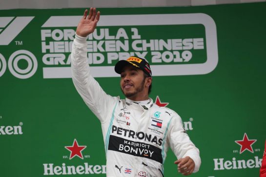 1st place Lewis Hamilton (GBR) Mercedes AMG F1.
14.04.2019. Formula 1 World Championship, Rd 3, Chinese Grand Prix, Shanghai, China, Race Day.
- www.xpbimages.com, EMail: requests@xpbimages.com - copy of publication required for printed pictures. Every used picture is fee-liable. © Copyright: Batchelor / XPB Images