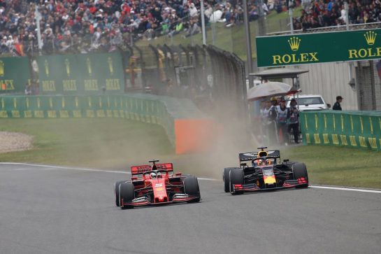 Sebastian Vettel (GER) Ferrari SF90 and Max Verstappen (NLD) Red Bull Racing RB15.
14.04.2019. Formula 1 World Championship, Rd 3, Chinese Grand Prix, Shanghai, China, Race Day.
- www.xpbimages.com, EMail: requests@xpbimages.com - copy of publication required for printed pictures. Every used picture is fee-liable. © Copyright: Batchelor / XPB Images