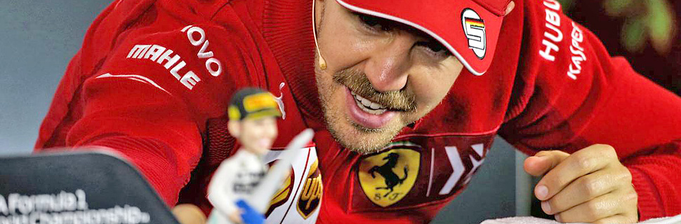 Sebastian Vettel (GER) Ferrari in the FIA Press Conference.