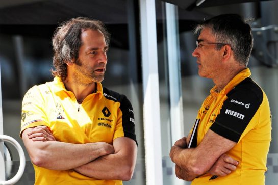 (L to R): Ciaron Pilbeam (GBR) Renault F1 Team Chief Race Engineer with Nick Chester (GBR) Renault F1 Team Chassis Technical Director.
25.04.2019. Formula 1 World Championship, Rd 4, Azerbaijan Grand Prix, Baku Street Circuit, Azerbaijan, Preparation Day.
- www.xpbimages.com, EMail: requests@xpbimages.com - copy of publication required for printed pictures. Every used picture is fee-liable. © Copyright: Batchelor / XPB Images