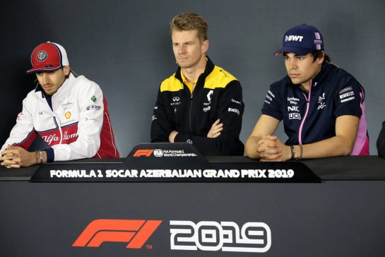 Antonio Giovinazzi (ITA), Alfa Romeo Racing, Nico Hulkenberg (GER), Renault Sport F1 Team, Lance Stroll (CDN), Racing Point
25.04.2019. Formula 1 World Championship, Rd 4, Azerbaijan Grand Prix, Baku Street Circuit, Azerbaijan, Preparation Day.
- www.xpbimages.com, EMail: requests@xpbimages.com - copy of publication required for printed pictures. Every used picture is fee-liable. © Copyright: Charniaux / XPB Images