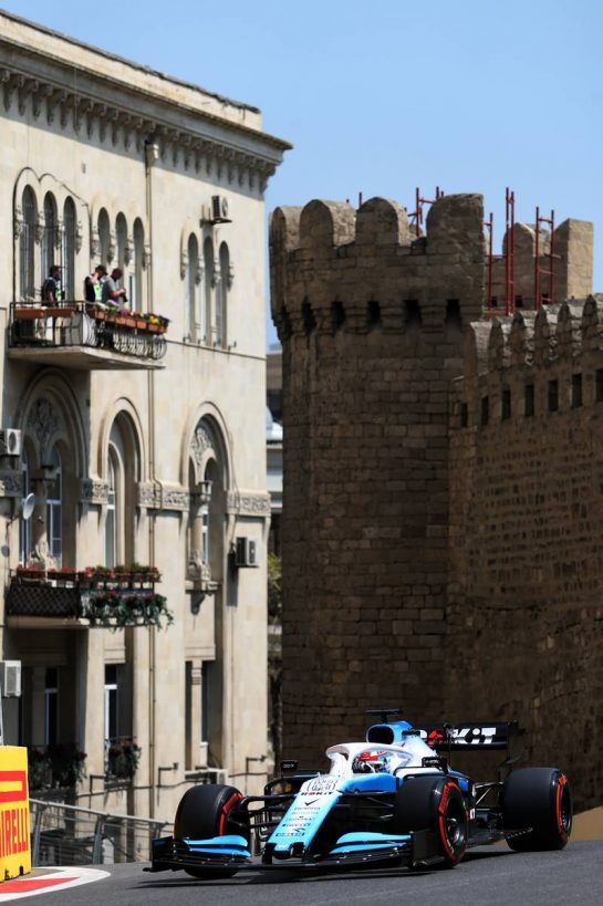 George Russell (GBR) Williams Racing FW42.
26.04.2019. Formula 1 World Championship, Rd 4, Azerbaijan Grand Prix, Baku Street Circuit, Azerbaijan, Practice Day.
- www.xpbimages.com, EMail: requests@xpbimages.com - copy of publication required for printed pictures. Every used picture is fee-liable. © Copyright: Moy / XPB Images