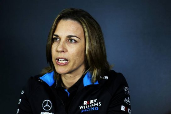 Claire Williams (GBR) Williams Racing Deputy Team Principal in the FIA Press Conference.
26.04.2019. Formula 1 World Championship, Rd 4, Azerbaijan Grand Prix, Baku Street Circuit, Azerbaijan, Practice Day.
- www.xpbimages.com, EMail: requests@xpbimages.com - copy of publication required for printed pictures. Every used picture is fee-liable. © Copyright: Bearne / XPB Images