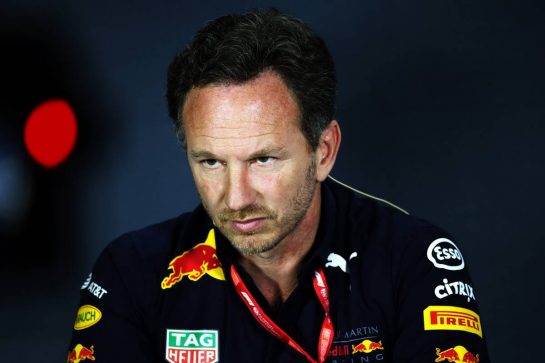 Christian Horner (GBR) Red Bull Racing Team Principal in the FIA Press Conference.
26.04.2019. Formula 1 World Championship, Rd 4, Azerbaijan Grand Prix, Baku Street Circuit, Azerbaijan, Practice Day.
- www.xpbimages.com, EMail: requests@xpbimages.com - copy of publication required for printed pictures. Every used picture is fee-liable. © Copyright: Bearne / XPB Images