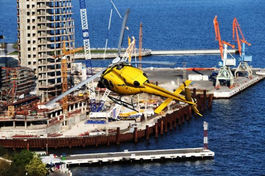 Circuit atmosphere - TV helicopter.
26.04.2019. Formula 1 World Championship, Rd 4, Azerbaijan Grand Prix, Baku Street Circuit, Azerbaijan, Practice Day.
- www.xpbimages.com, EMail: requests@xpbimages.com - copy of publication required for printed pictures. Every used picture is fee-liable. © Copyright: Moy / XPB Images