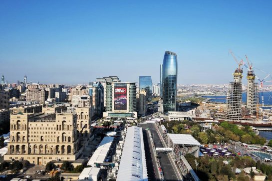 Sergio Perez (MEX) Racing Point F1 Team RP19.
26.04.2019. Formula 1 World Championship, Rd 4, Azerbaijan Grand Prix, Baku Street Circuit, Azerbaijan, Practice Day.
- www.xpbimages.com, EMail: requests@xpbimages.com - copy of publication required for printed pictures. Every used picture is fee-liable. © Copyright: Moy / XPB Images