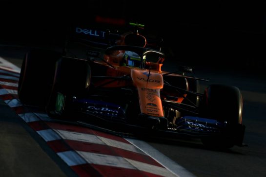 Lando Norris (GBR), McLaren F1 Team 
26.04.2019. Formula 1 World Championship, Rd 4, Azerbaijan Grand Prix, Baku Street Circuit, Azerbaijan, Practice Day.
- www.xpbimages.com, EMail: requests@xpbimages.com - copy of publication required for printed pictures. Every used picture is fee-liable. © Copyright: Charniaux / XPB Images