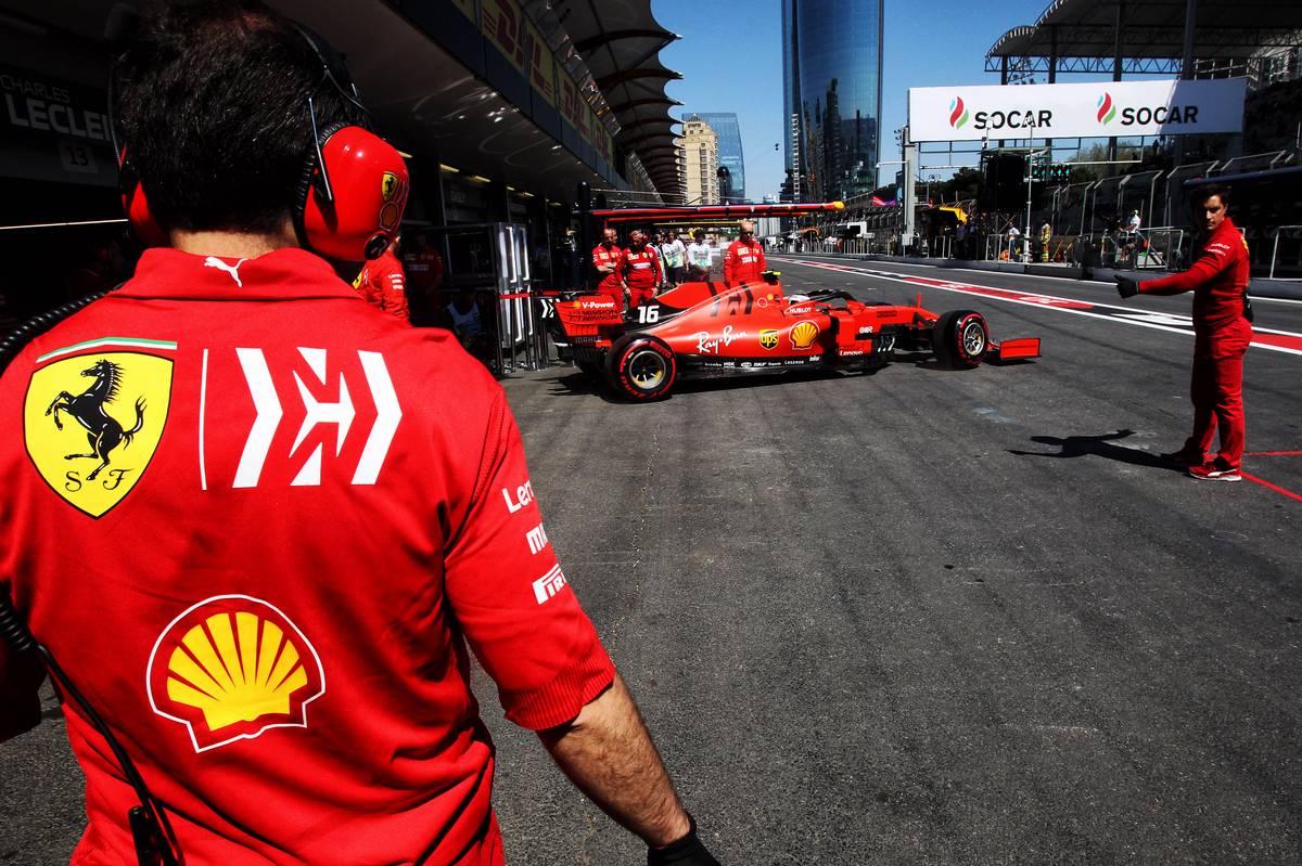 Charles Leclerc (MON) Ferrari SF90 leaves the pits.