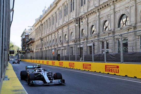 Valtteri Bottas (FIN) Mercedes AMG F1 W10.
28.04.2019. Formula 1 World Championship, Rd 4, Azerbaijan Grand Prix, Baku Street Circuit, Azerbaijan, Race Day.
 - www.xpbimages.com, EMail: requests@xpbimages.com - copy of publication required for printed pictures. Every used picture is fee-liable. © Copyright: Bearne / XPB Images
