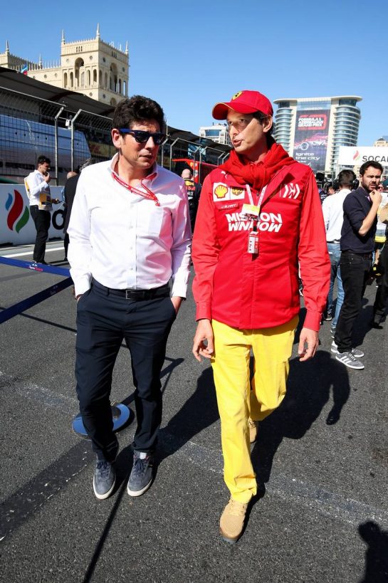 John Elkann (ITA) FIAT Chrysler Automobiles Chairman (Right) on the grid.
28.04.2019. Formula 1 World Championship, Rd 4, Azerbaijan Grand Prix, Baku Street Circuit, Azerbaijan, Race Day.
- www.xpbimages.com, EMail: requests@xpbimages.com - copy of publication required for printed pictures. Every used picture is fee-liable. © Copyright: Moy / XPB Images