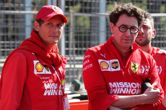 John Elkann (ITA) FIAT Chrysler Automobiles Chairman and Mattia Binotto (ITA) Ferrari Team Principal.  28.04.2019. Formula 1 World Championship, Rd 4, Azerbaijan Grand Prix, Baku Street Circuit, Azerbaijan, Race Day.- www.xpbimages.com, EMail: requests@xpbimages.com - copy of publication required for printed pictures. Every used picture is fee-liable. © Copyright: Batchelor / XPB Images
