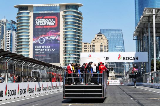 The drivers parade.
28.04.2019. Formula 1 World Championship, Rd 4, Azerbaijan Grand Prix, Baku Street Circuit, Azerbaijan, Race Day.
- www.xpbimages.com, EMail: requests@xpbimages.com - copy of publication required for printed pictures. Every used picture is fee-liable. © Copyright: Moy / XPB Images