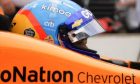 Fernando Alonso in action in qualifying for the 2019 Indianapolis 500.