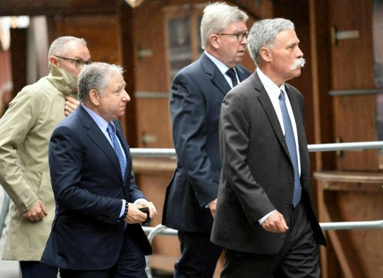 Jean Todt, Ross Brawn and Chase Carey