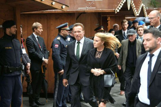 Arnold Schwarzenegger and his wife. ©AFP
