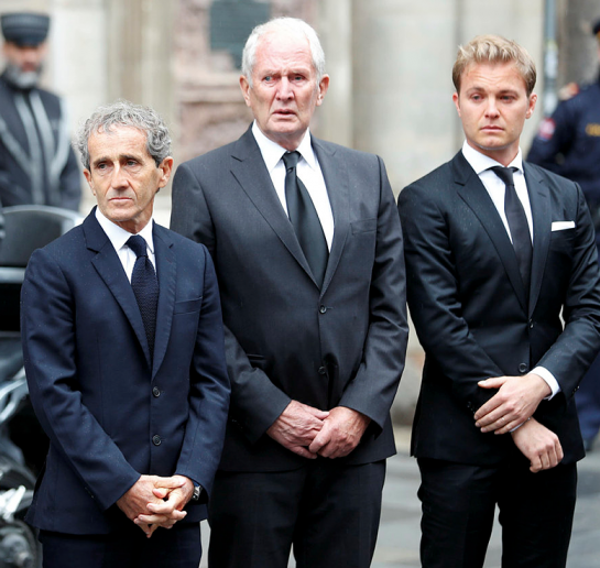 Alain Prost, Helmut Marko and Nico Rosberg