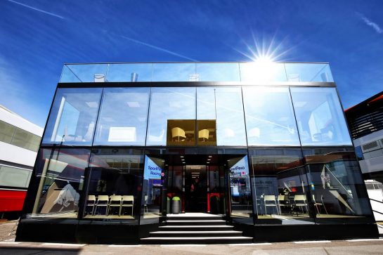 Racing Point F1 Team motorhome.
09.05.2019. Formula 1 World Championship, Rd 5, Spanish Grand Prix, Barcelona, Spain, Preparation Day.
- www.xpbimages.com, EMail: requests@xpbimages.com - copy of publication required for printed pictures. Every used picture is fee-liable. © Copyright: Moy / XPB Images