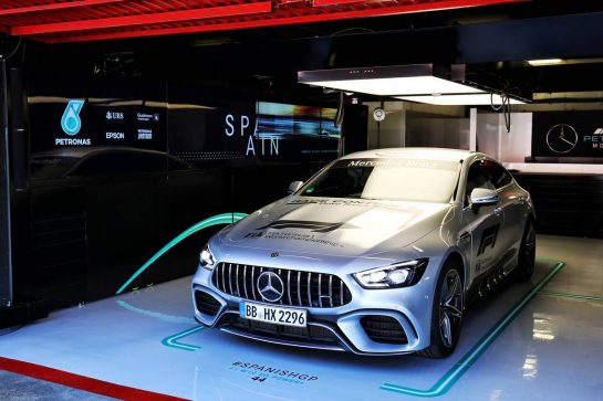 Mercedes Race Control vehicle in the pit garage of Lewis Hamilton (GBR) Mercedes AMG F1.
09.05.2019. Formula 1 World Championship, Rd 5, Spanish Grand Prix, Barcelona, Spain, Preparation Day.
- www.xpbimages.com, EMail: requests@xpbimages.com - copy of publication required for printed pictures. Every used picture is fee-liable. © Copyright: Moy / XPB Images