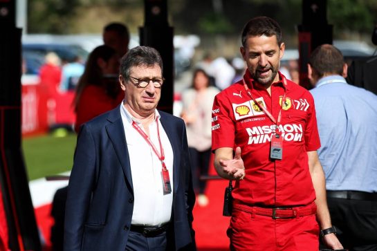 (L to R): Louis Camilleri (ITA) Ferrari Chief Executive Officer with Jonathan Giacobazzi (ITA) Ferrari Marketing Manager.
11.05.2019. Formula 1 World Championship, Rd 5, Spanish Grand Prix, Barcelona, Spain, Qualifying Day.
- www.xpbimages.com, EMail: requests@xpbimages.com - copy of publication required for printed pictures. Every used picture is fee-liable. © Copyright: Batchelor / XPB Images