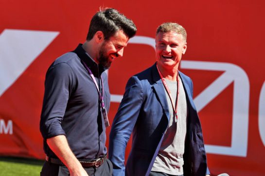 (L to R): Steve Jones (GBR) Channel 4 F1 Presenter and David Coulthard (GBR) Red Bull Racing and Scuderia Toro Advisor / Channel 4 F1 Commentator.
12.05.2019. Formula 1 World Championship, Rd 5, Spanish Grand Prix, Barcelona, Spain, Race Day.
- www.xpbimages.com, EMail: requests@xpbimages.com - copy of publication required for printed pictures. Every used picture is fee-liable. © Copyright: Moy / XPB Images