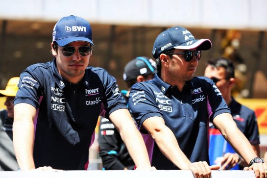 (L to R): Lance Stroll (CDN) Racing Point F1 Team and Sergio Perez (MEX) Racing Point F1 Team on the drivers parade.
12.05.2019. Formula 1 World Championship, Rd 5, Spanish Grand Prix, Barcelona, Spain, Race Day.
- www.xpbimages.com, EMail: requests@xpbimages.com - copy of publication required for printed pictures. Every used picture is fee-liable. © Copyright: Batchelor / XPB Images