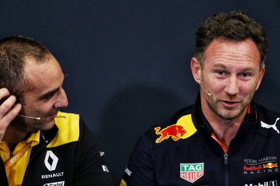 (L to R): Cyril Abiteboul (FRA) Renault Sport F1 Managing Director and Christian Horner (GBR) Red Bull Racing Team Principal in the FIA Press Conference.
23.05.2019. Formula 1 World Championship, Rd 6, Monaco Grand Prix, Monte Carlo, Monaco, Practice Day.
- www.xpbimages.com, EMail: requests@xpbimages.com - copy of publication required for printed pictures. Every used picture is fee-liable. © Copyright: Moy / XPB Images
