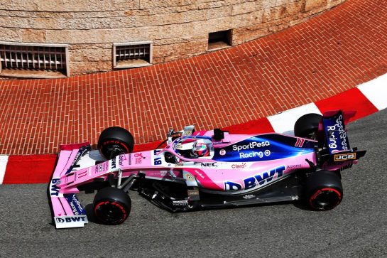 Sergio Perez (MEX) Racing Point F1 Team RP19.
25.05.2019. Formula 1 World Championship, Rd 6, Monaco Grand Prix, Monte Carlo, Monaco, Qualifying Day.
- www.xpbimages.com, EMail: requests@xpbimages.com - copy of publication required for printed pictures. Every used picture is fee-liable. © Copyright: Moy / XPB Images