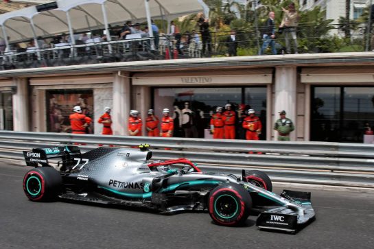 Valtteri Bottas (FIN) Mercedes AMG F1 W10.
25.05.2019. Formula 1 World Championship, Rd 6, Monaco Grand Prix, Monte Carlo, Monaco, Qualifying Day.
- www.xpbimages.com, EMail: requests@xpbimages.com - copy of publication required for printed pictures. Every used picture is fee-liable. © Copyright: Photo4 / XPB Images
