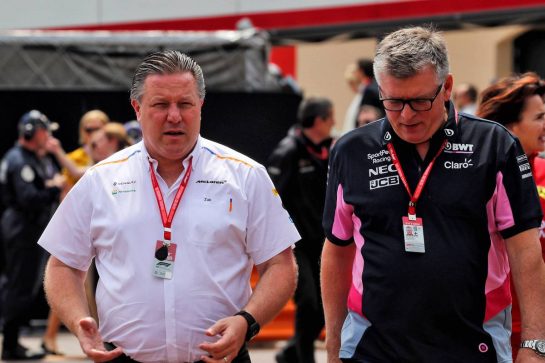 (L to R): Zak Brown (USA) McLaren Executive Director with Otmar Szafnauer (USA) Racing Point F1 Team Principal and CEO.
- www.xpbimages.com, EMail: requests@xpbimages.com - copy of publication required for printed pictures. Every used picture is fee-liable. © Copyright: Photo4 / XPB Images
