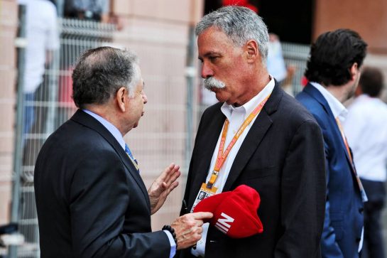 (L to R): Jean Todt (FRA) FIA President with Chase Carey (USA) Formula One Group Chairman.
26.05.2019. Formula 1 World Championship, Rd 6, Monaco Grand Prix, Monte Carlo, Monaco, Race Day.
- www.xpbimages.com, EMail: requests@xpbimages.com - copy of publication required for printed pictures. Every used picture is fee-liable. © Copyright: Moy / XPB Images