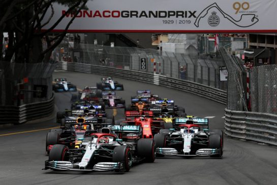 Start of the race, Lewis Hamilton (GBR), Mercedes AMG F1  26.05.2019. Formula 1 World Championship, Rd 6, Monaco Grand Prix, Monte Carlo, Monaco, Race Day.- www.xpbimages.com, EMail: requests@xpbimages.com - copy of publication required for printed pictures. Every used picture is fee-liable. © Copyright: Charniaux / XPB Images