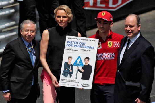 (L to R): Jean Todt (FRA) FIA President; Princess Charlene of Monaco; Charles Leclerc (MON) Ferrari; HSH Prince Albert of Monaco (MON).
26.05.2019. Formula 1 World Championship, Rd 6, Monaco Grand Prix, Monte Carlo, Monaco, Race Day.
- www.xpbimages.com, EMail: requests@xpbimages.com - copy of publication required for printed pictures. Every used picture is fee-liable. © Copyright: Photo4 / XPB Images