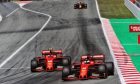 Sebastian Vettel (GER) Ferrari SF90 leads team mate Charles Leclerc (MON) Ferrari SF90.