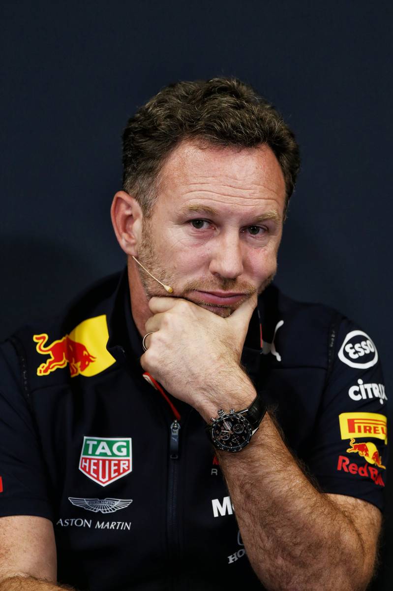 Christian Horner (GBR) Red Bull Racing Team Principal in the FIA Press Conference.