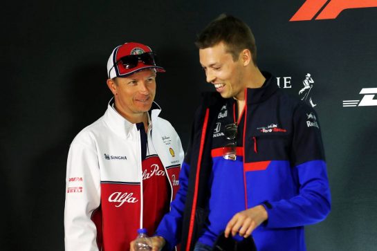 (L to R): Kimi Raikkonen (FIN) Alfa Romeo Racing and Daniil Kvyat (RUS) Scuderia Toro Rosso in the FIA Press Conference.
06.06.2019. Formula 1 World Championship, Rd 7, Canadian Grand Prix, Montreal, Canada, Preparation Day.
- www.xpbimages.com, EMail: requests@xpbimages.com - copy of publication required for printed pictures. Every used picture is fee-liable. © Copyright: Photo4 / XPB Images