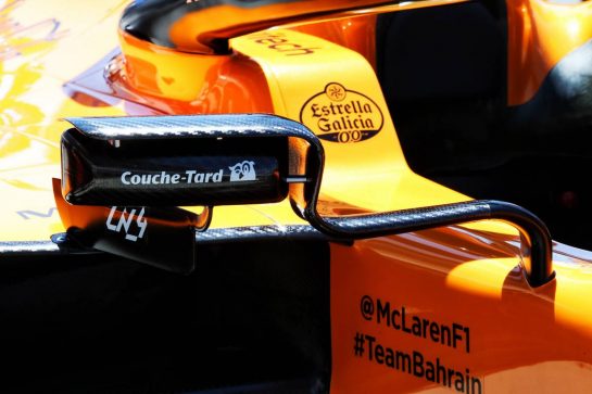McLaren MCL34 wing mirror detail.
06.06.2019. Formula 1 World Championship, Rd 7, Canadian Grand Prix, Montreal, Canada, Preparation Day.
- www.xpbimages.com, EMail: requests@xpbimages.com - copy of publication required for printed pictures. Every used picture is fee-liable. © Copyright: Batchelor / XPB Images