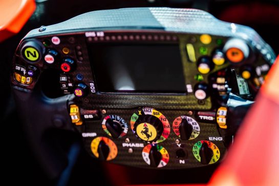 Ferrari SF90 steering wheel.
06.06.2019. Formula 1 World Championship, Rd 7, Canadian Grand Prix, Montreal, Canada, Preparation Day.
- www.xpbimages.com, EMail: requests@xpbimages.com - copy of publication required for printed pictures. Every used picture is fee-liable. © Copyright: Price / XPB Images