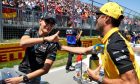 George Russell (GBR) Williams Racing with Daniel Ricciardo (AUS) Renault F1 Team on the drivers parade.