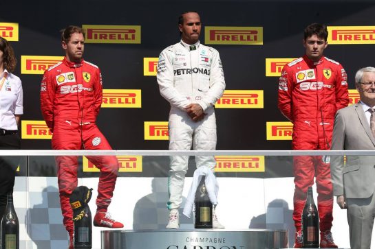 1st place Lewis Hamilton (GBR) Mercedes AMG F1 W10 with 2nd place Sebastian Vettel (GER) Ferrari SF90 and 3rd place Charles Leclerc (MON) Ferrari SF90.
09.06.2019. Formula 1 World Championship, Rd 7, Canadian Grand Prix, Montreal, Canada, Race Day.
- www.xpbimages.com, EMail: requests@xpbimages.com - copy of publication required for printed pictures. Every used picture is fee-liable. © Copyright: Batchelor / XPB Images