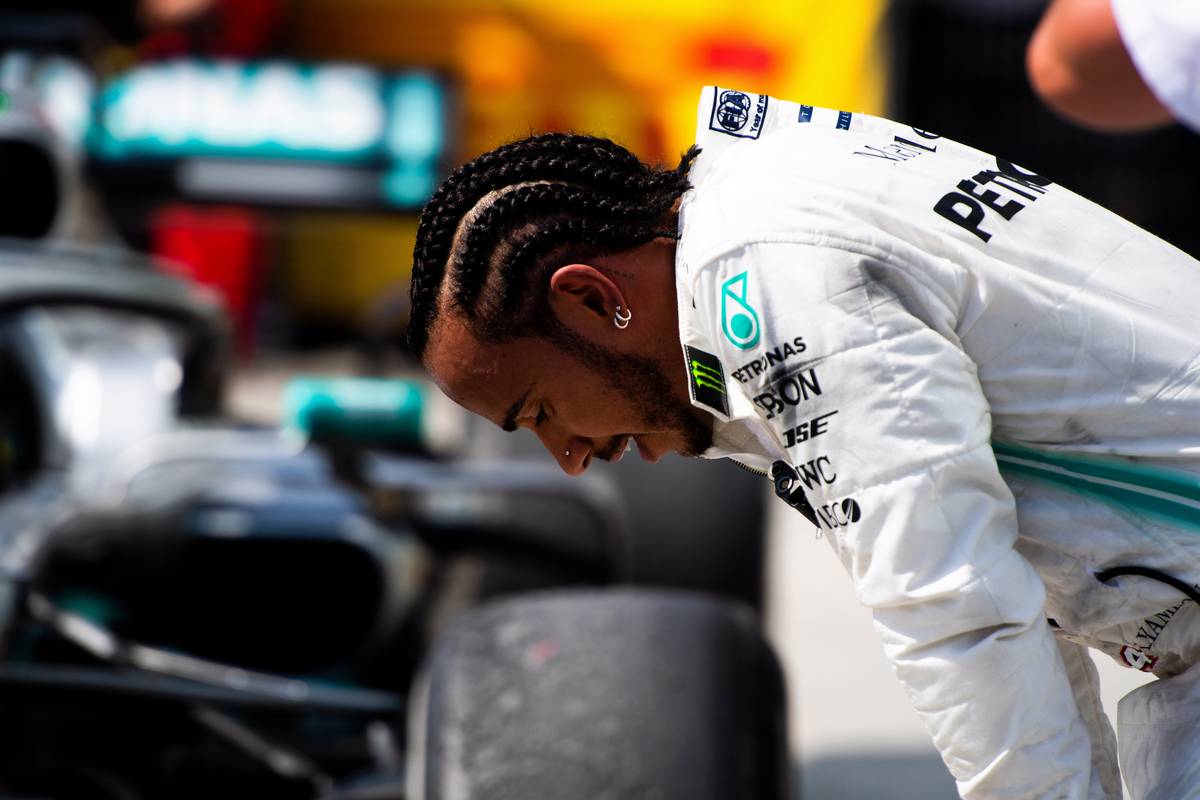 Race winner Lewis Hamilton (GBR) Mercedes AMG F1 W10 in parc ferme.