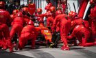Sebastian Vettel (GER) Ferrari SF90 makes a pit stop.