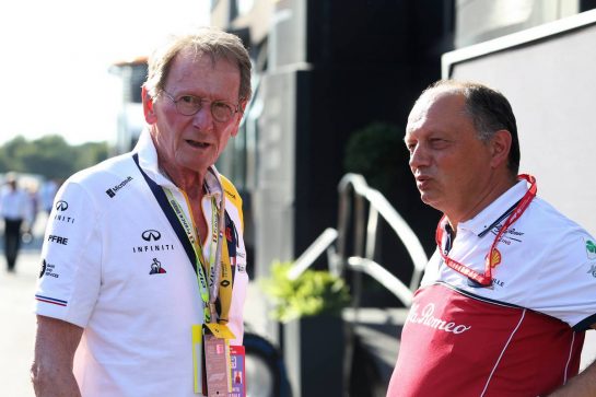 (L to R): Jean-Pierre Jabouille (FRA) with Frederic Vasseur (FRA) Alfa Romeo Racing Team Principal.
22.06.2019. Formula 1 World Championship, Rd 8, French Grand Prix, Paul Ricard, France, Qualifying Day.
- www.xpbimages.com, EMail: requests@xpbimages.com - copy of publication required for printed pictures. Every used picture is fee-liable. © Copyright: Moy / XPB Images