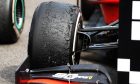Worn Pirelli tyre on the Ferrari SF90 of Charles Leclerc (MON) Ferrari in parc ferme. 23.06.2019